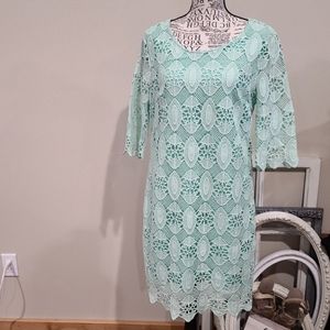Emmelee Mint Green Lace Sheath Dress Size Large